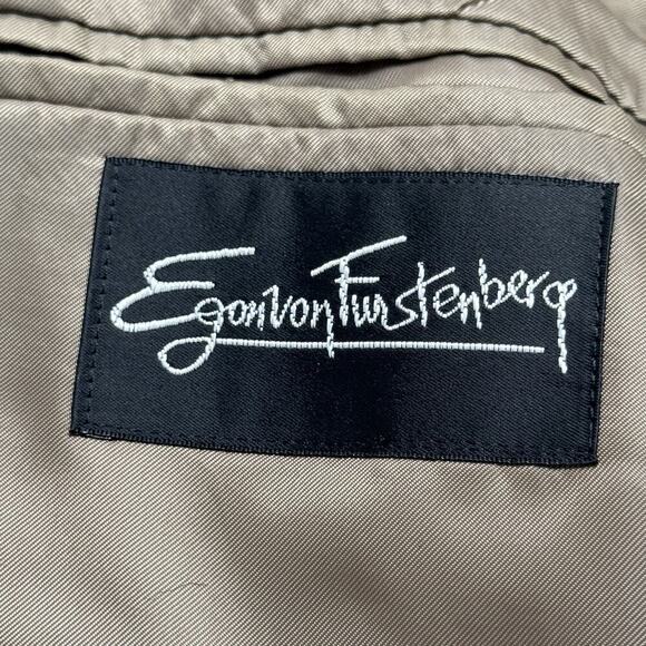 Egon Von Furstenburg Vegan Suede Camel Men’s Sport Coat Blazer Tan Brown Sz 40 S - Picture 10 of 13